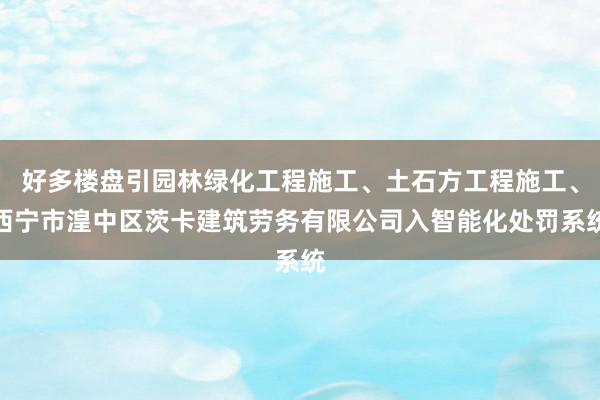 好多楼盘引园林绿化工程施工、土石方工程施工、西宁市湟中区茨卡建筑劳务有限公司入智能化处罚系统
